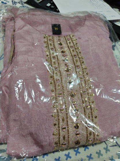 Banarasi Lavender Silk Ethnic Suit | Gold Zari Woven Kurta Set for Women | Festive & Wedding Wear