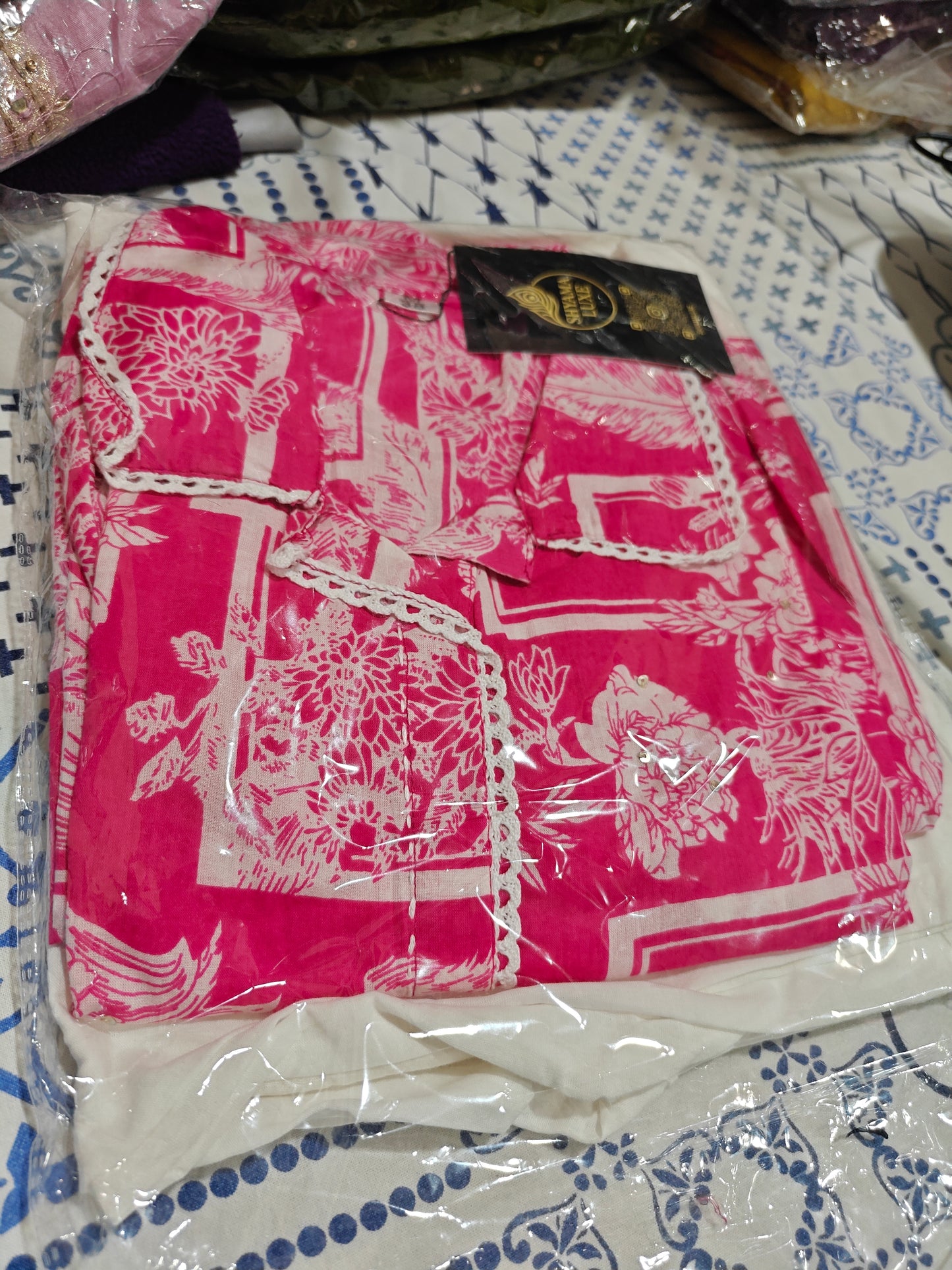 Pink Floral Print Coord Set | 2-Piece Women's Ethnic Kurta & Pants | Casual & Festive Wear