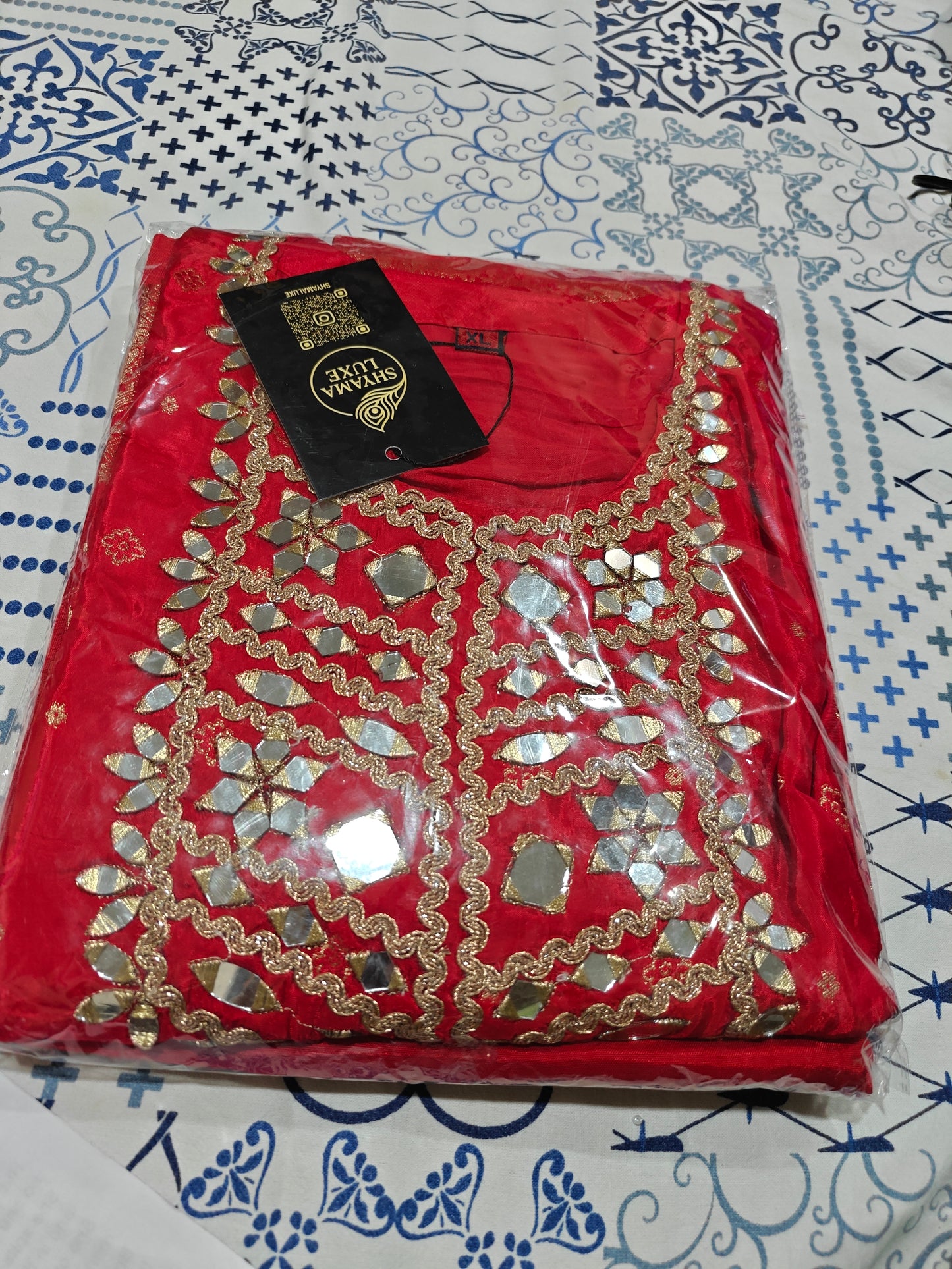 Red & Gold Embroidered Kurta Set | Women's Ethnic Suit with Golden Zari Work | Festive & Wedding Wear