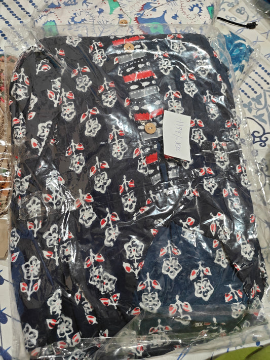 Navy blue floral 3 piece