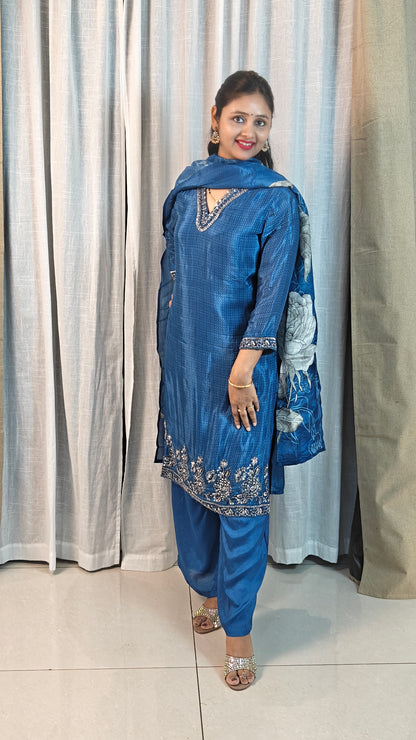 Blue shimmery 3 piece suit