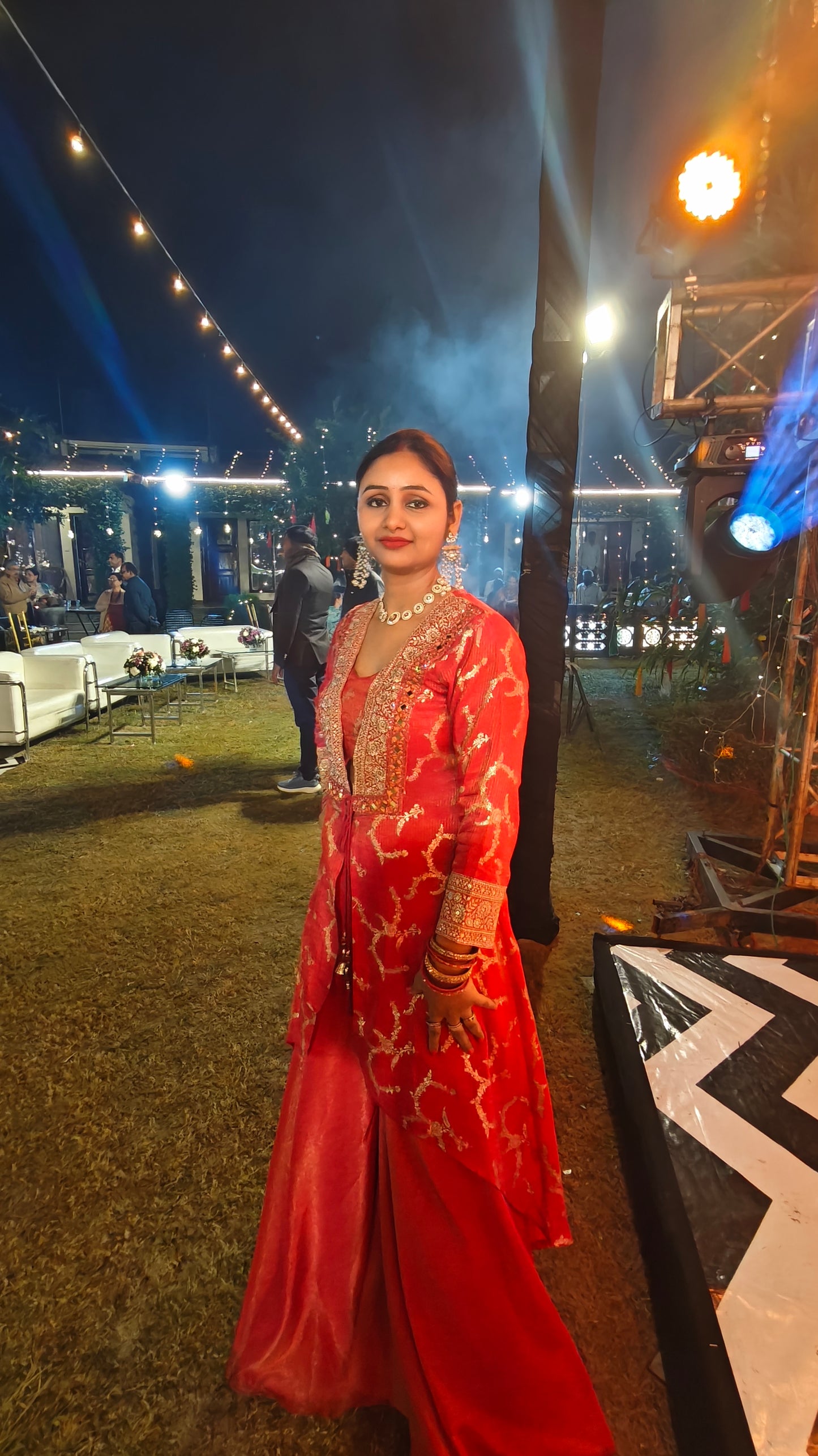 Hot-Pink & Gold Zari Embroidered Indo-Western Jacket Suit | Sharara suit for Women | Festive & Wedding Collection