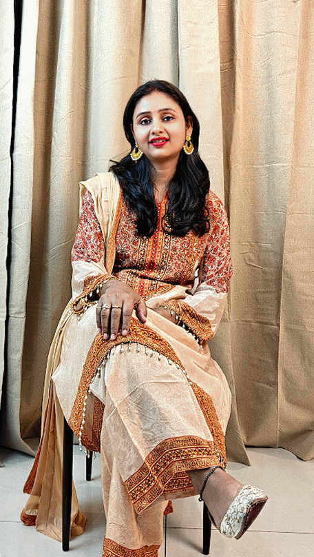 Peach Short Kurta with Brown Palazzo | 3-Piece Ethnic Co-ord Set for Women | Casual & Semi-Formal Wear